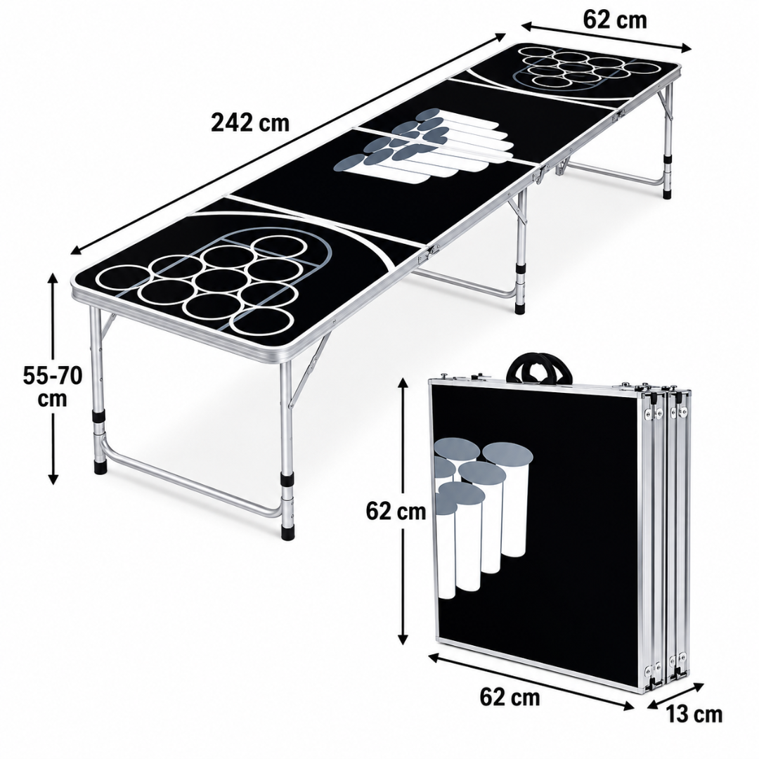 Beerpongtisch Black Cups