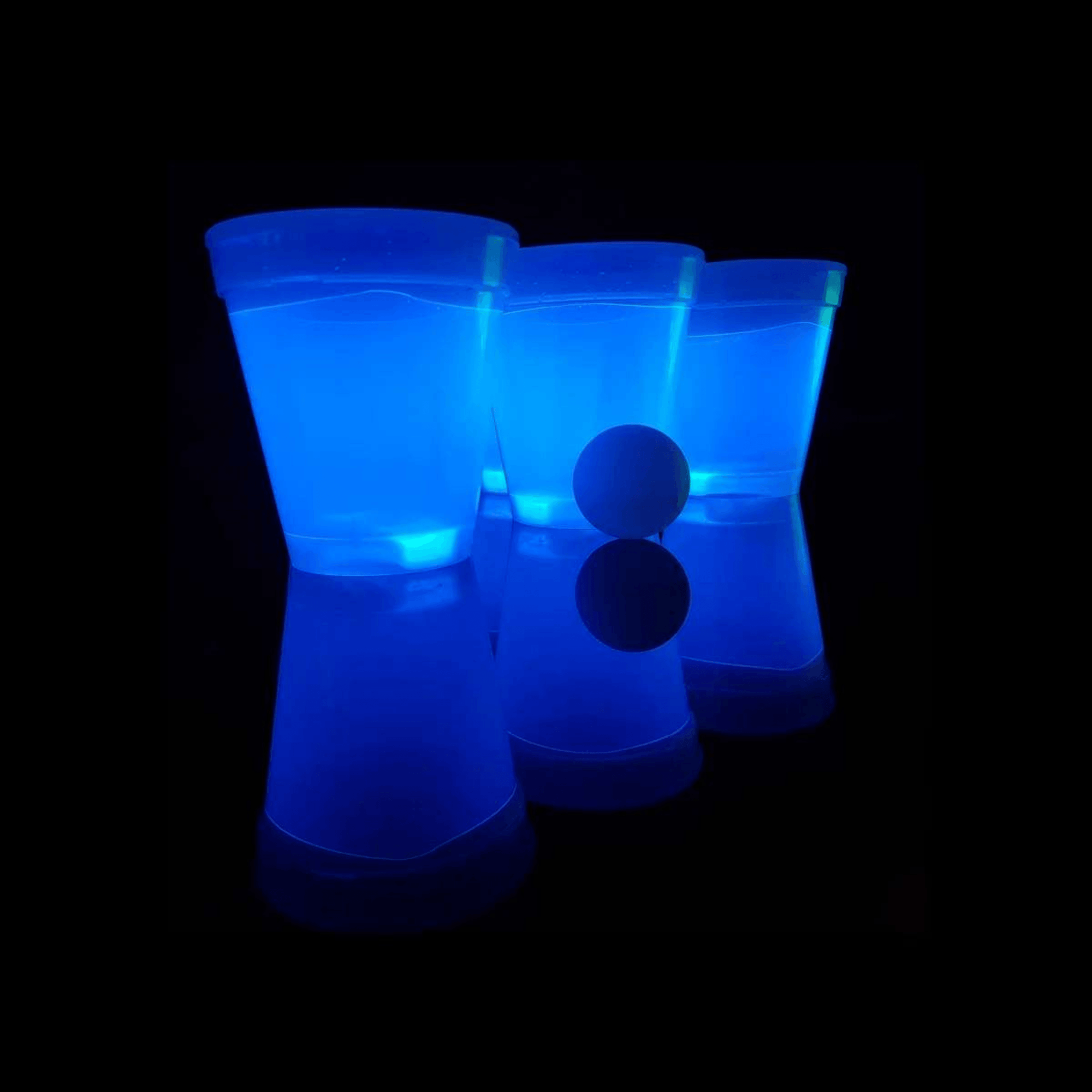 Leuchtendes Beer Pong Set, blau/grün - 14 teilig - FestivalStuff