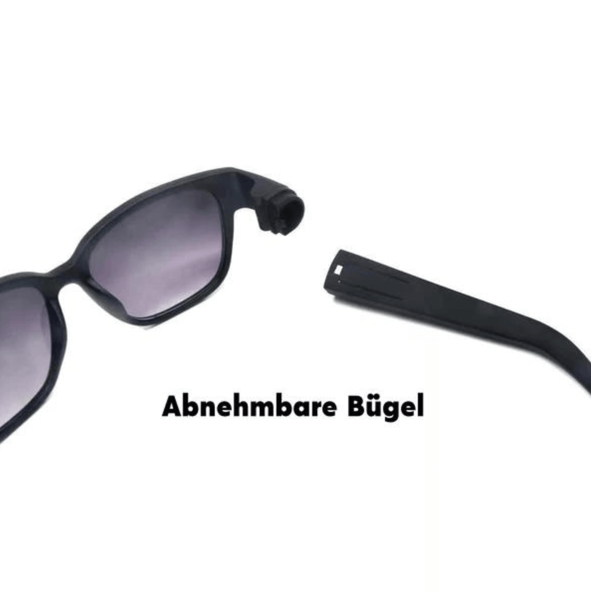 Schwarze Sonnenbrille Brille mit Versteck Geheimfächern im Bügel - FestivalStuff