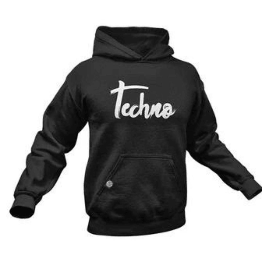 Calligraphic Techno Premium Hoodie (schwarz) - FestivalStuff