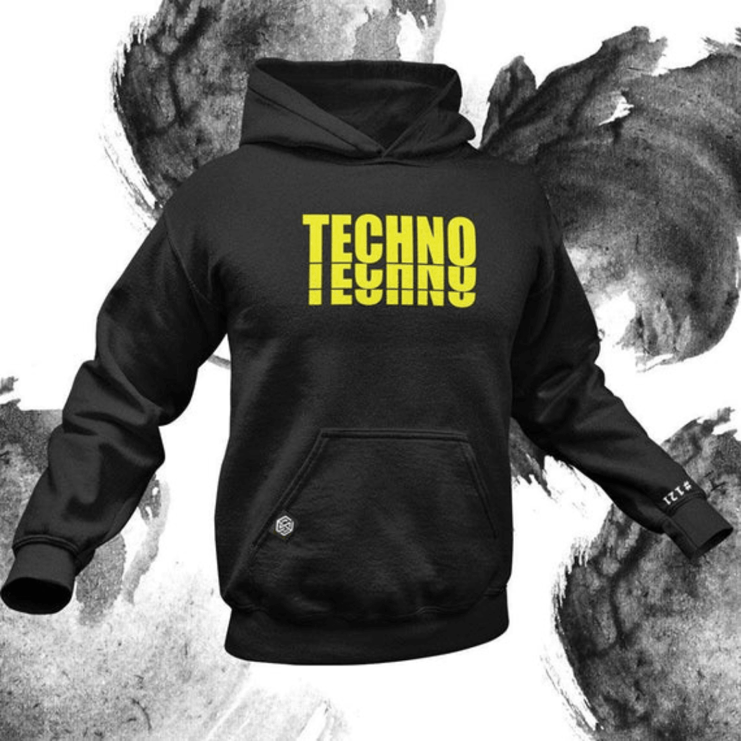 Yellow Techno Premium Hoodie - FestivalStuff