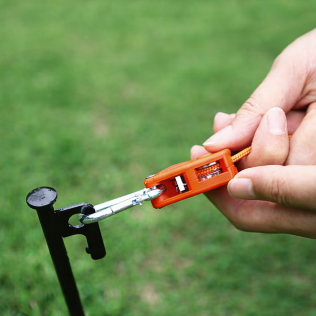 4m Zeltspannleine Schwarz mit Ratsche