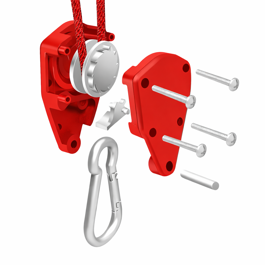 4m Zeltspannleine Rot mit Ratsche