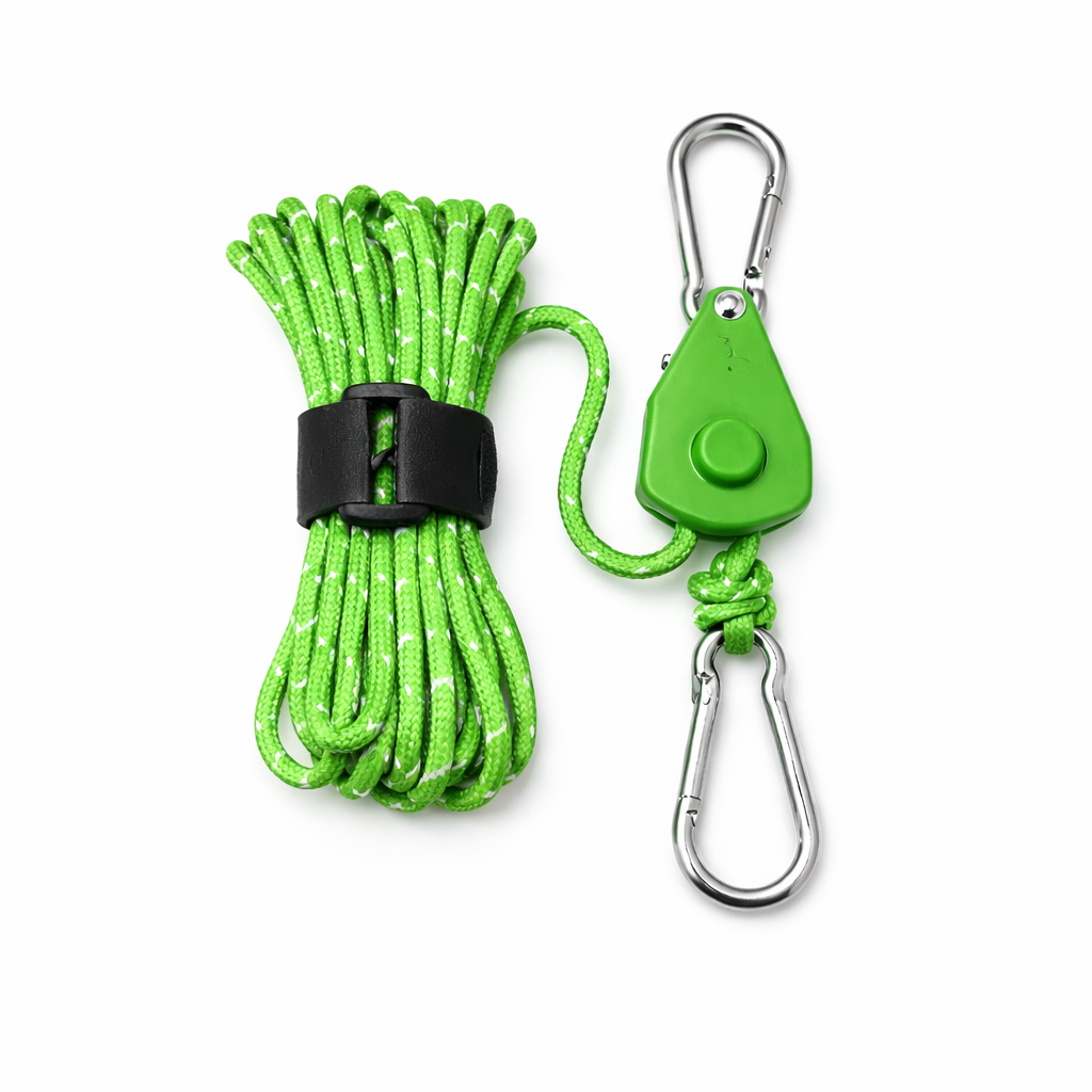4m Zeltspannleine Grün mit Ratsche