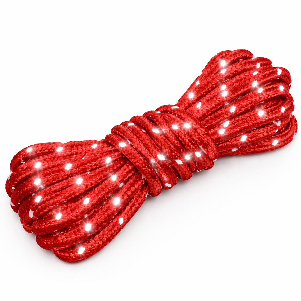 4m Zeltspannleine Rot mit Ratsche