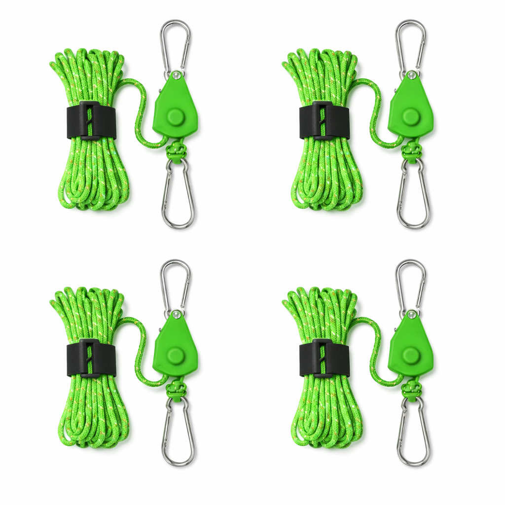 4m Zeltspannleine Grün mit Ratsche