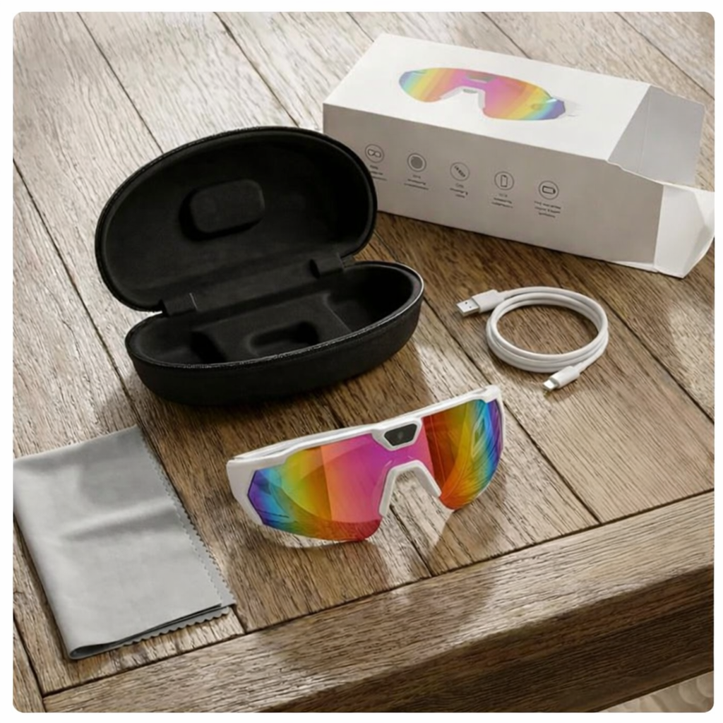 Schnelle Brille mit Kamera Weiß-Rainbow
