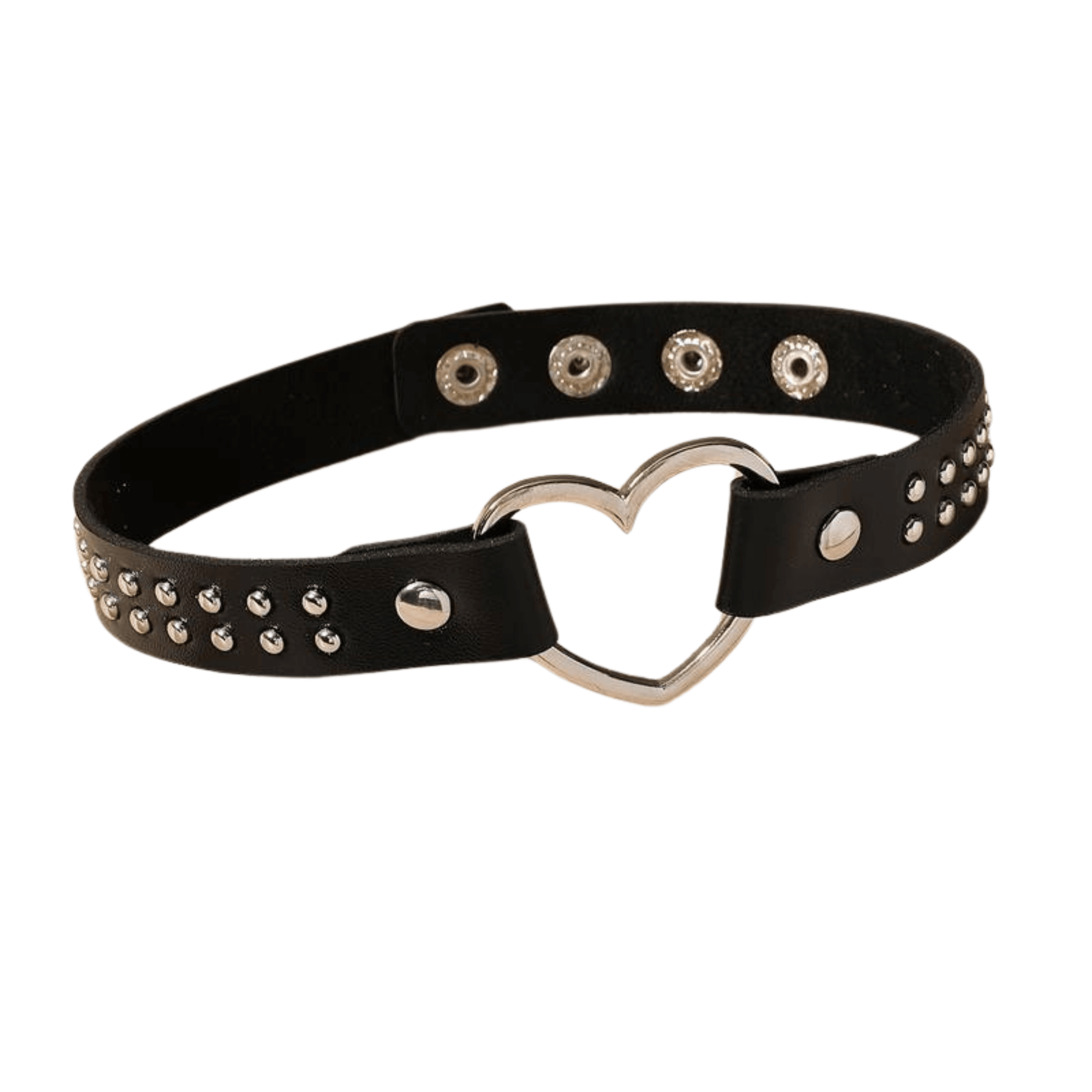 Choker Halsband mit Herz in Leder Optik - FestivalStuff