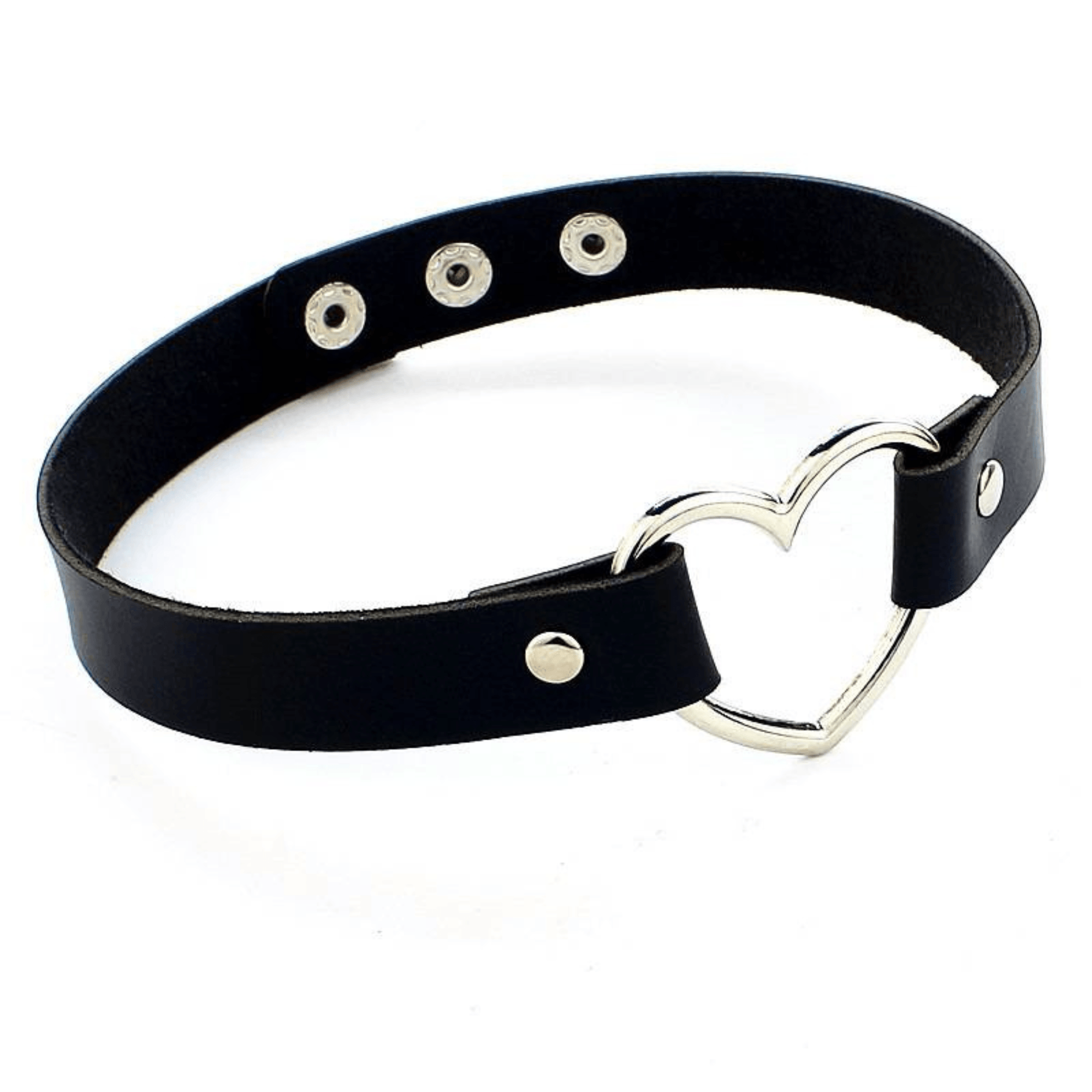 Choker Halsband mit Herz in Leder Optik - FestivalStuff