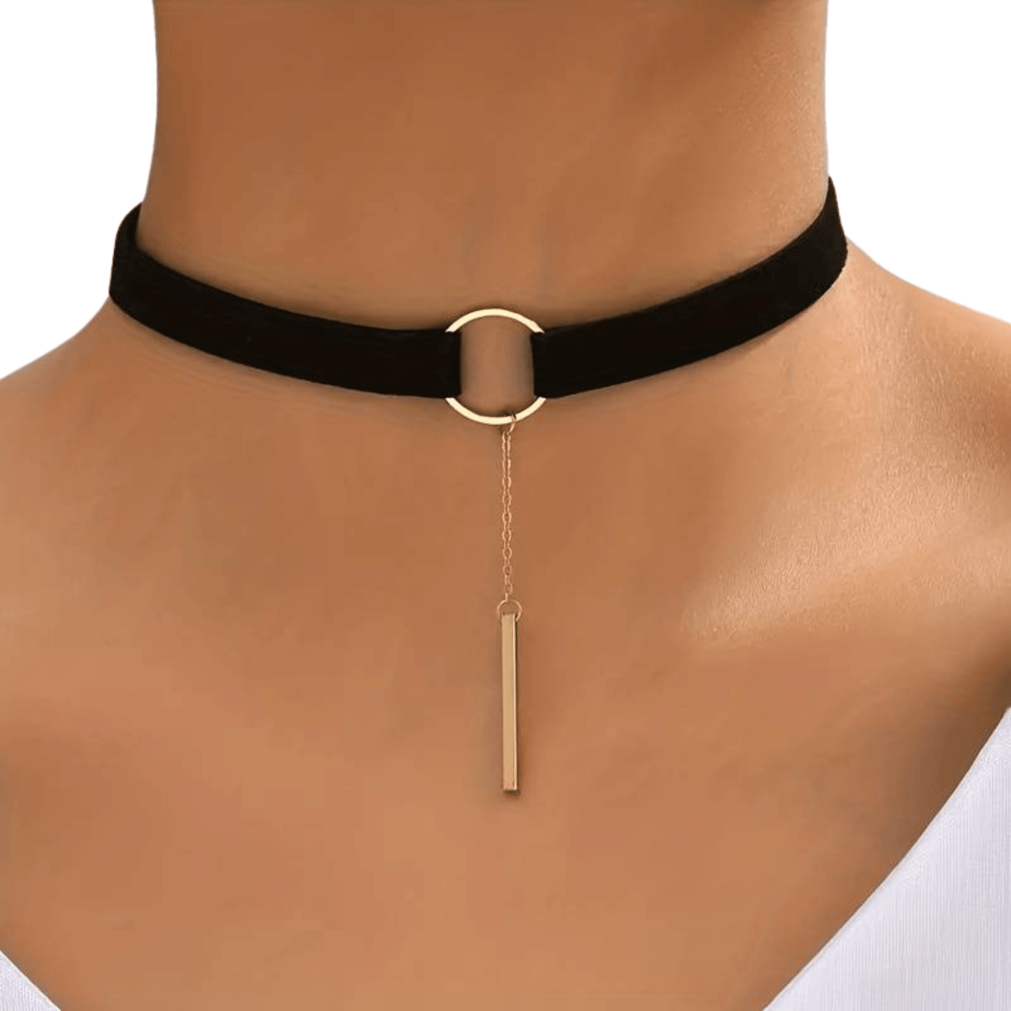 Choker Halsband mit Streifenanhänger - FestivalStuff