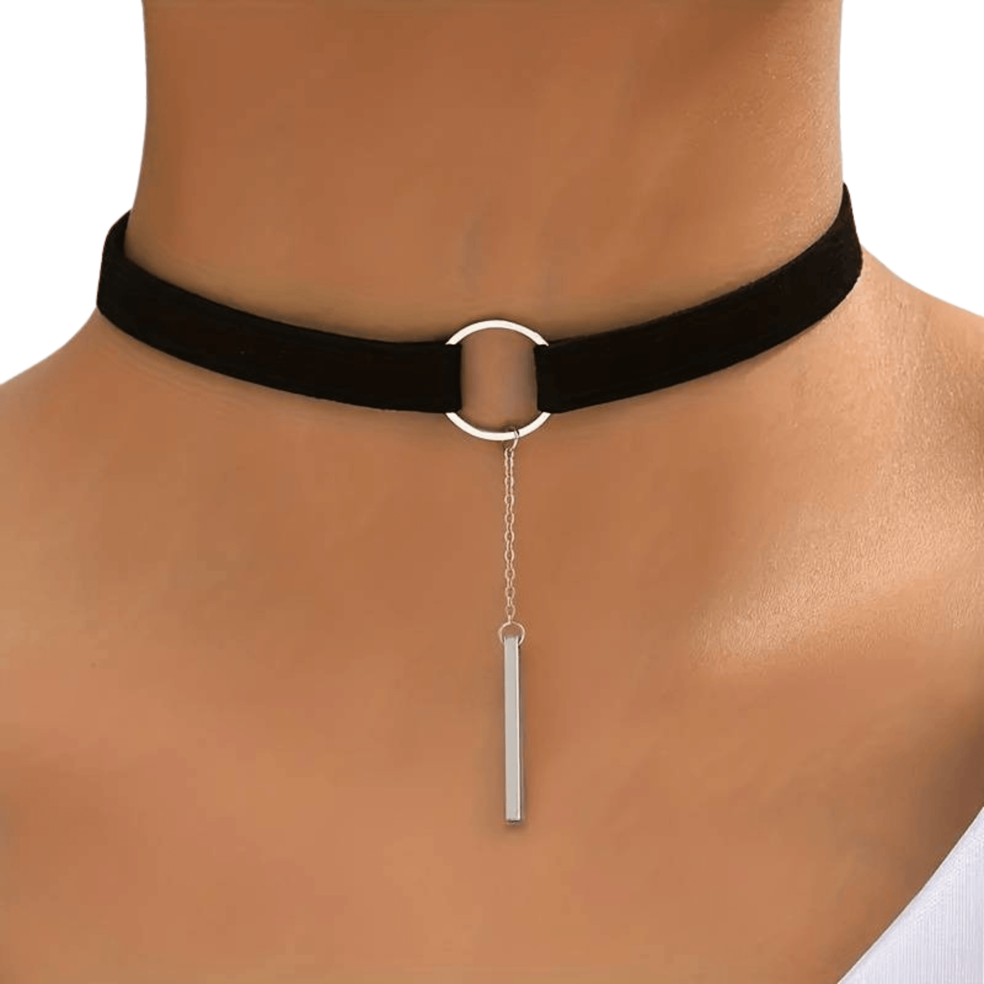 Choker Halsband mit Streifenanhänger - FestivalStuff