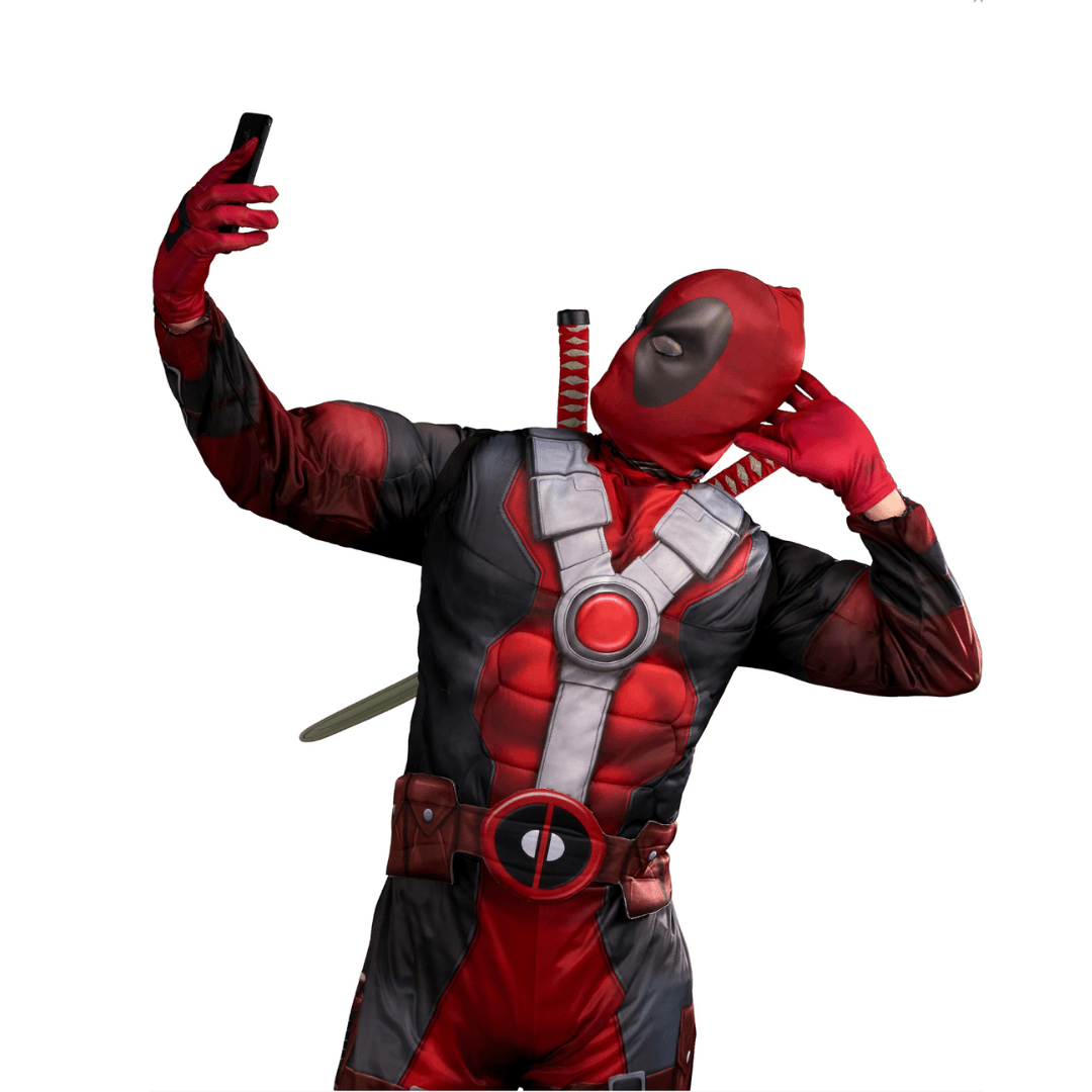 Deadpool™-Kostüm Marvel™-Linzenzartikel rot-schwarz