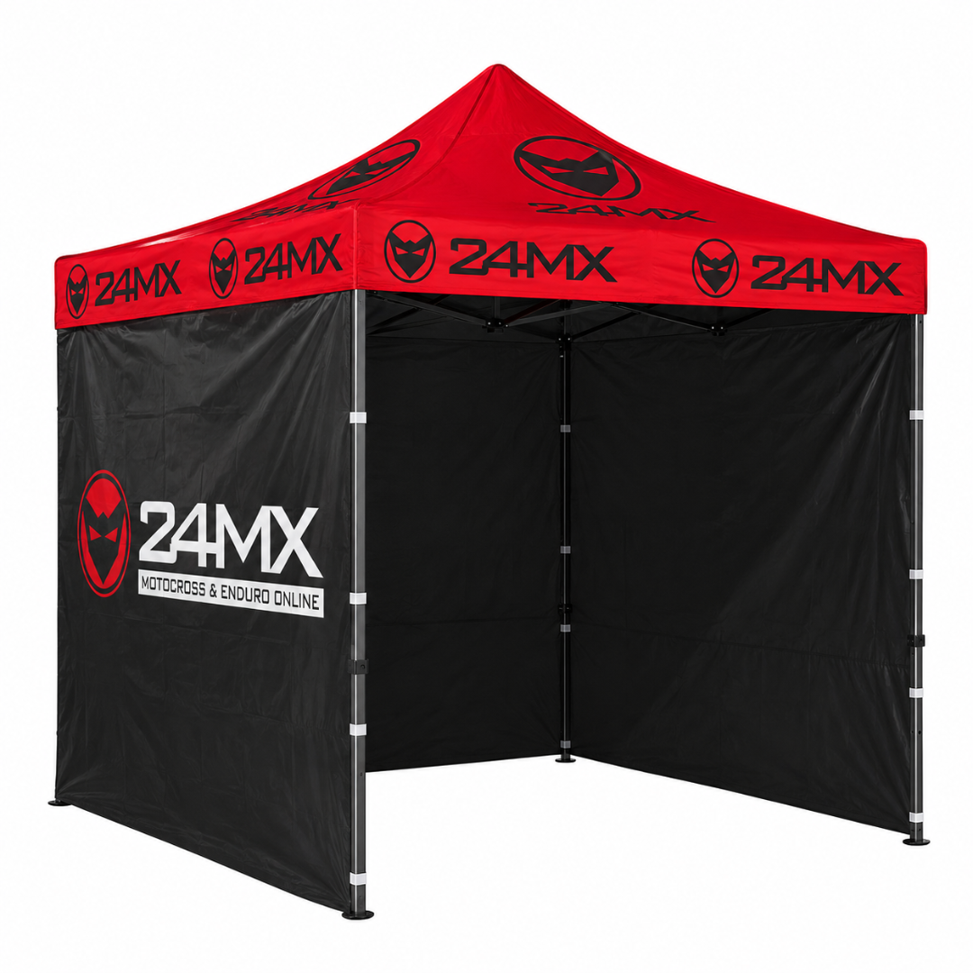 24MX Pavillon 3x3 m Rot/Schwarz mit Wänden – Sonderedition