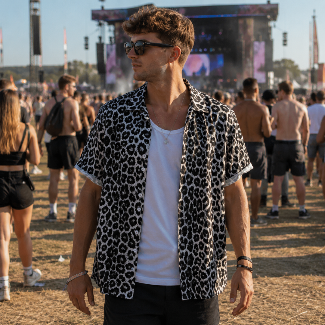 Festival Hemd Herren Leo Grau