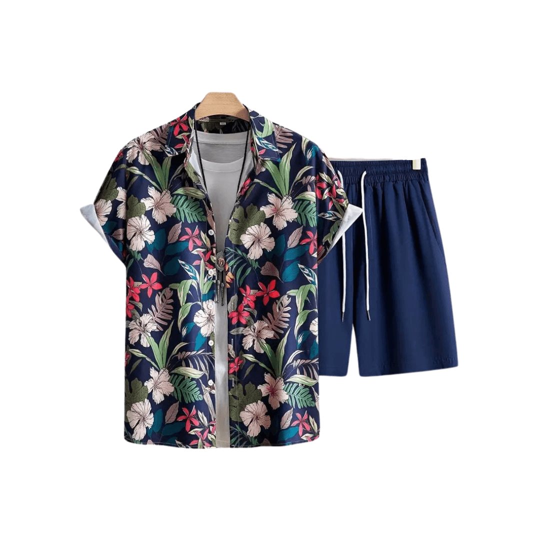 Herren Festival Outfit Blumen 2- teilig #14 - FestivalStuff