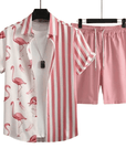 Flamingo 2-teiliges Herren-Outfit Rosa - FestivalStuff