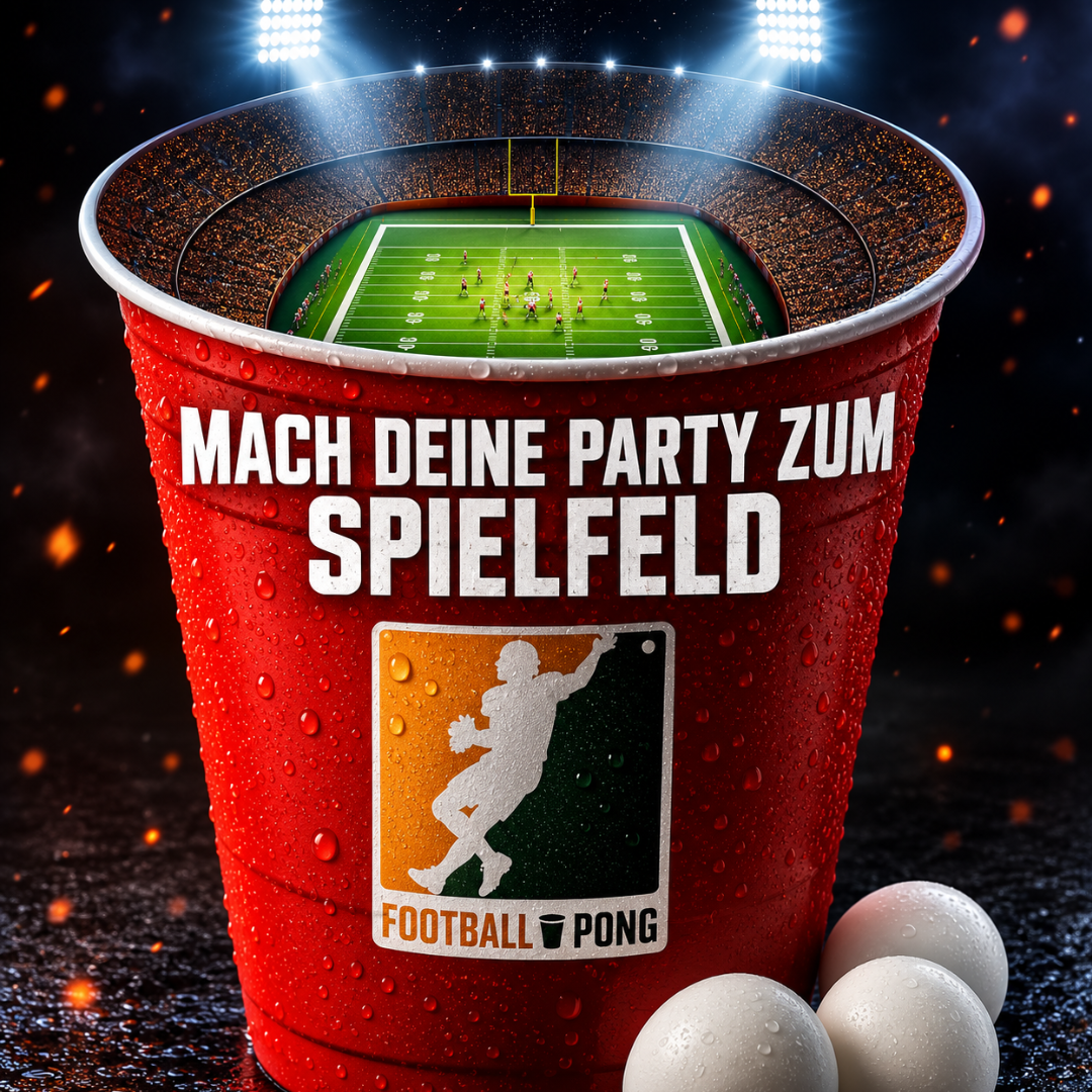 Footballpong Starterset mit Spielmatte, 50 Bechern & 6 Bällen