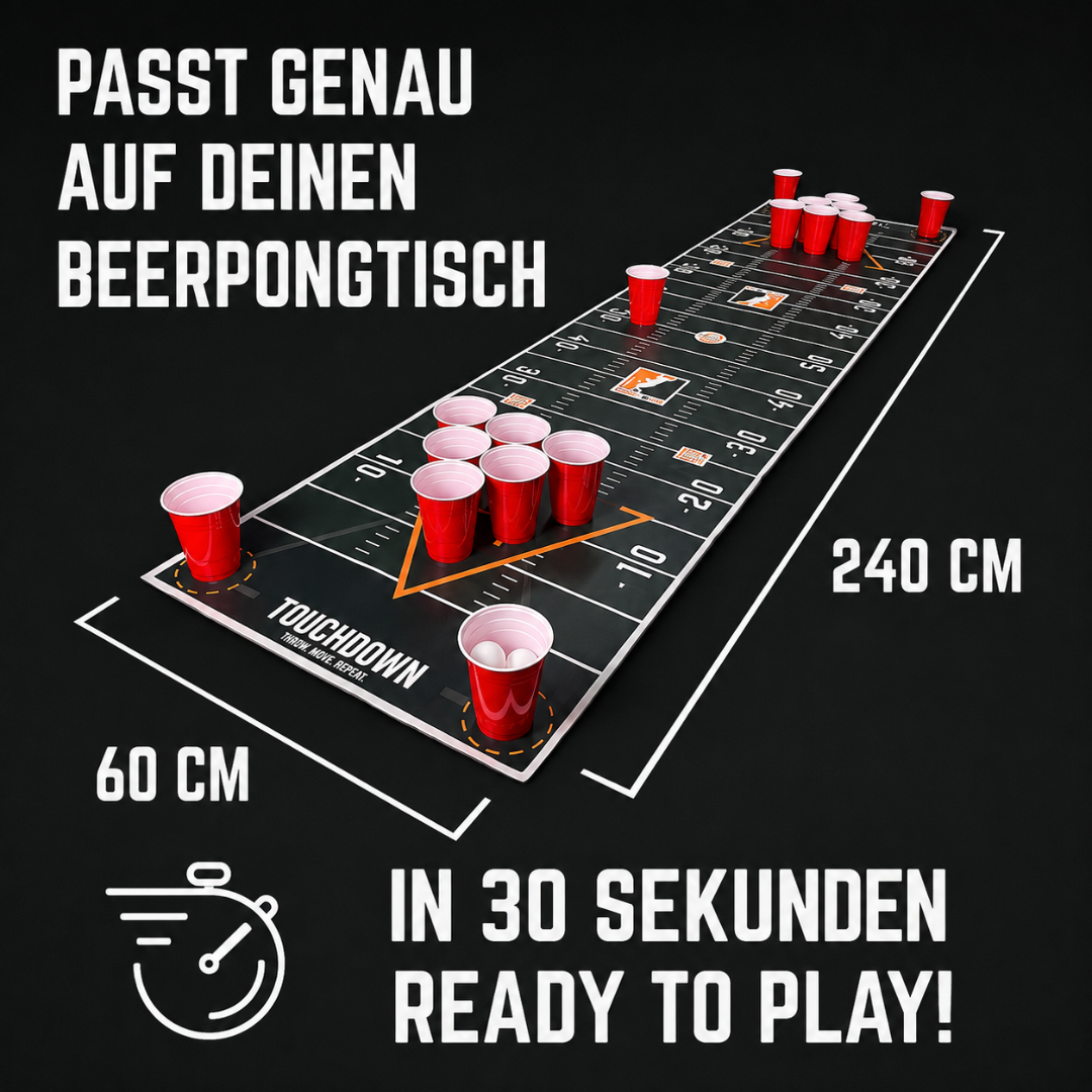 Footballpong Starterset mit Spielmatte, 50 Bechern & 6 Bällen