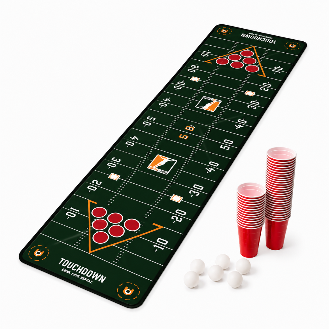 Footballpong Starterset mit Spielmatte, 50 Bechern & 6 Bällen