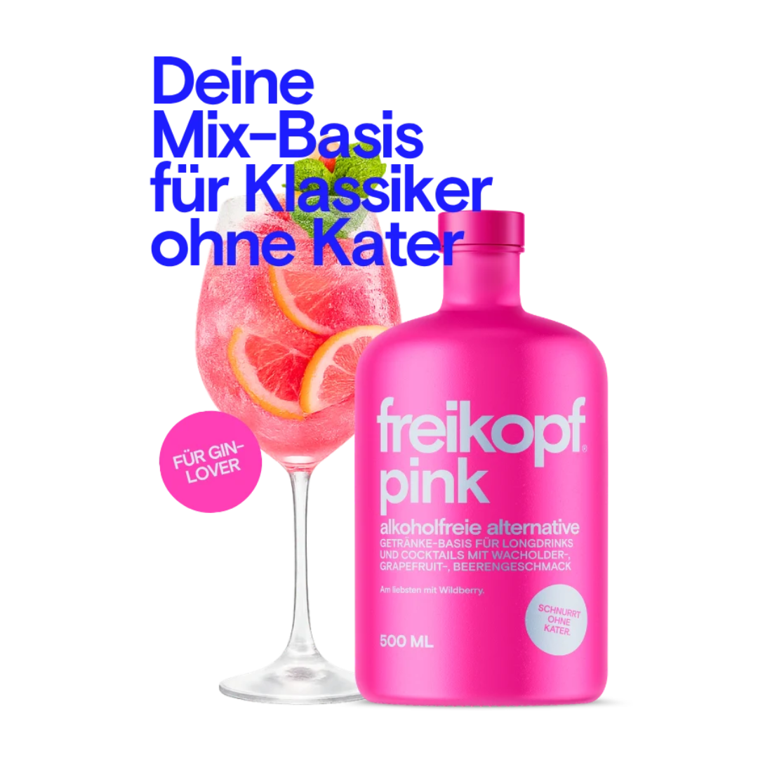Freikopf Pink 500 ml – Alkoholfreie Wildberry-Mixbasis