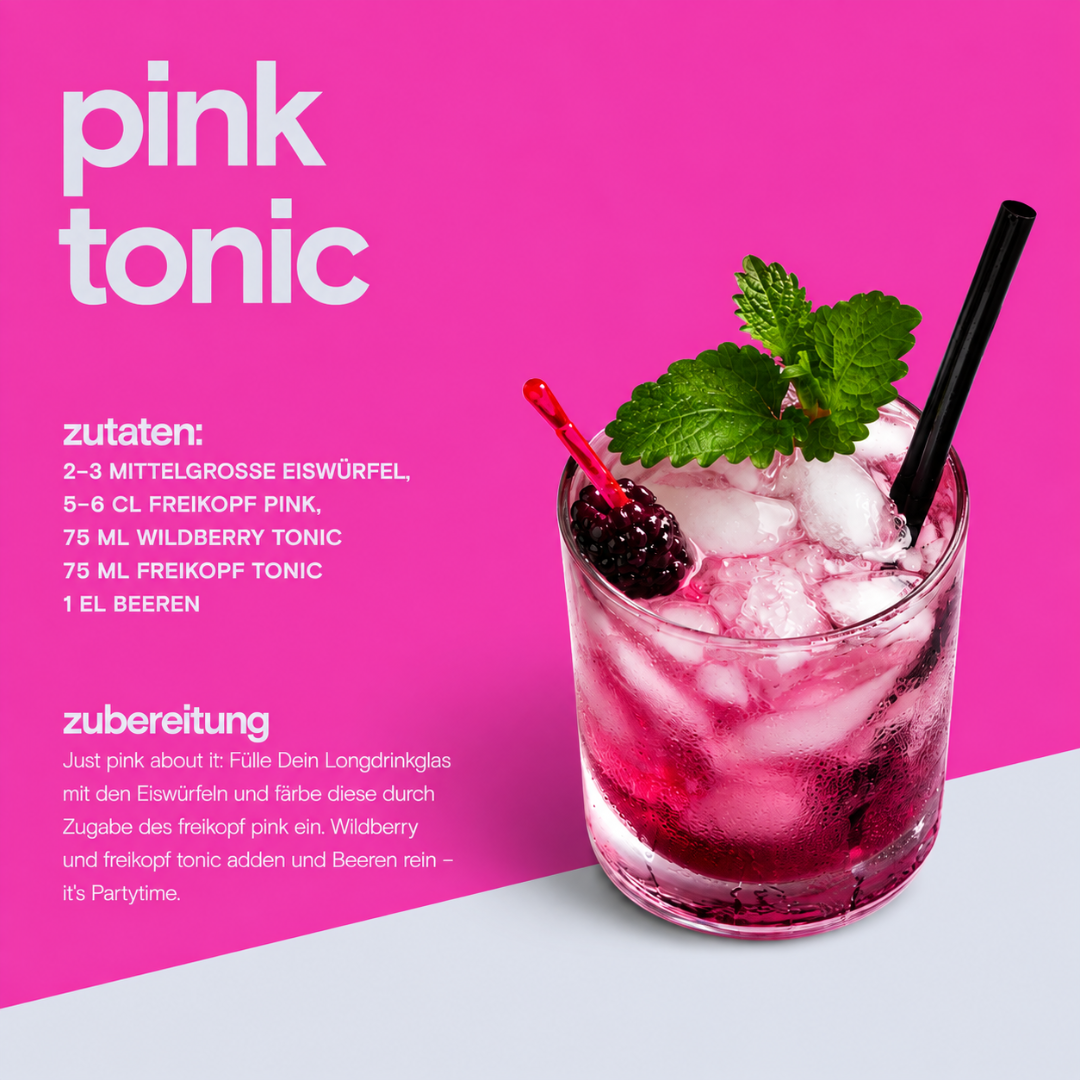 Freikopf Pink 500 ml – Alkoholfreie Wildberry-Mixbasis