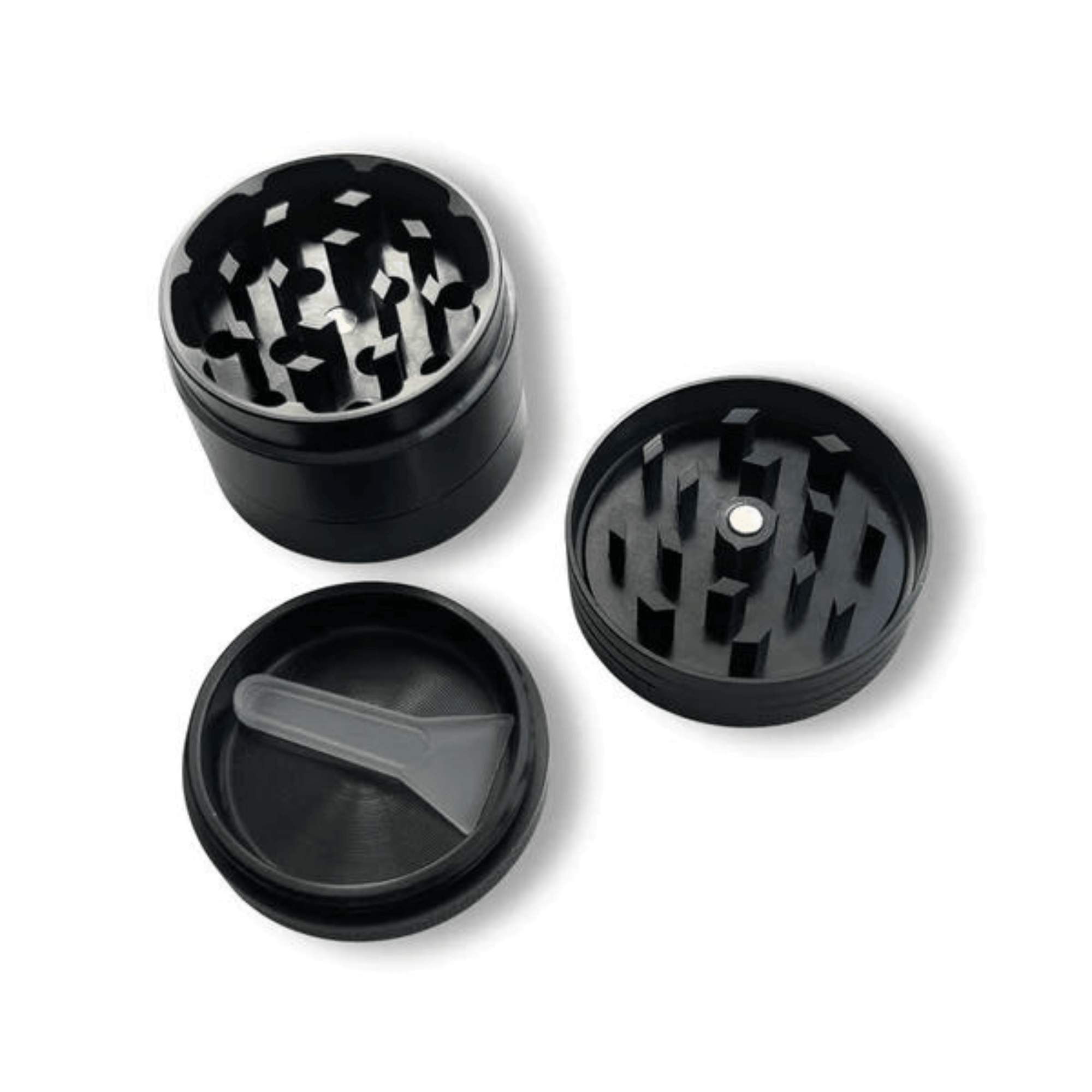 Grinder 4 Schichten Aluminium (40mmx50mm) Schwarz - FestivalStuff