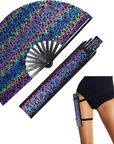 Großer Fächer 64 cm Psy Pattern mit Tasche