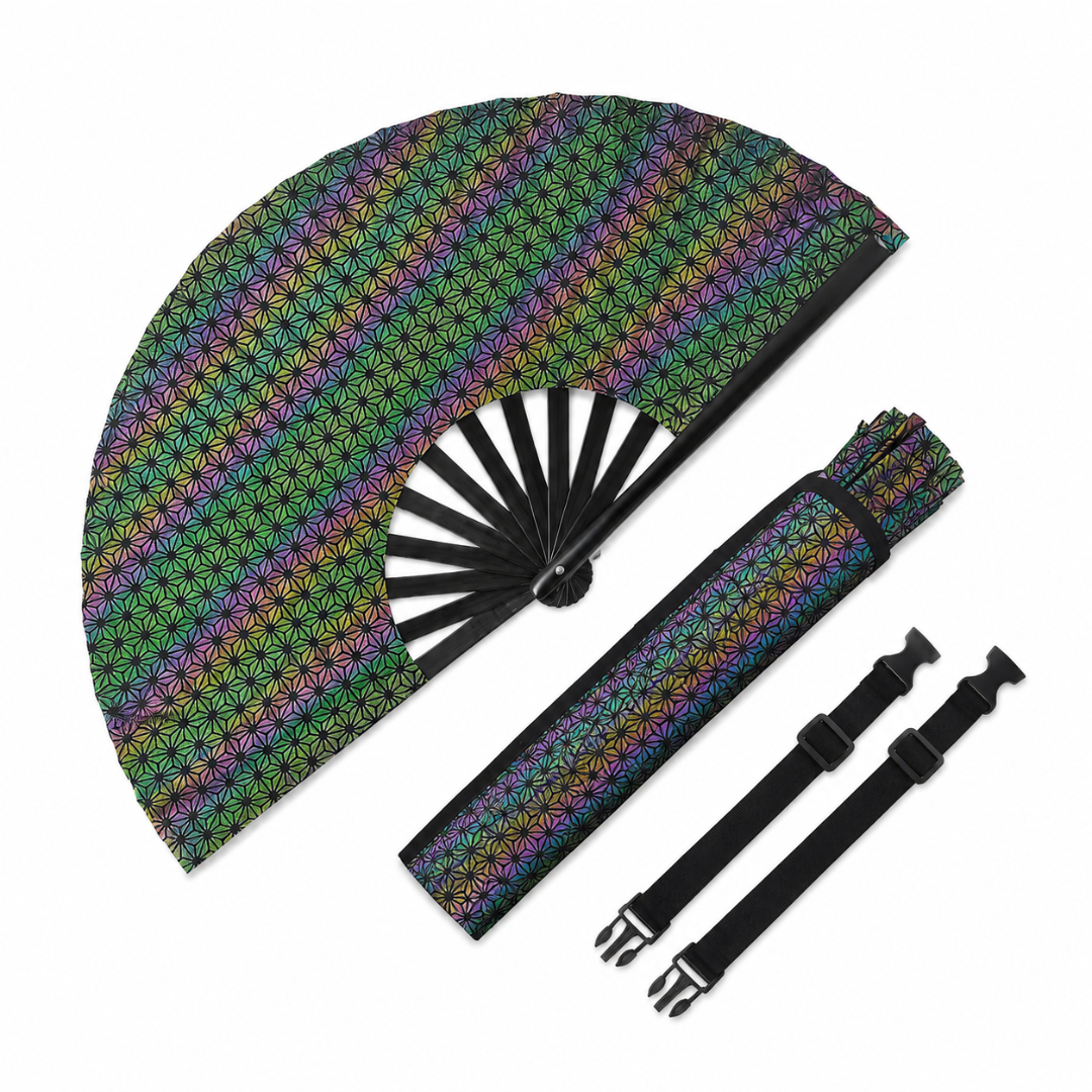 Großer Fächer 64cm Reflective Pattern mit Tasche