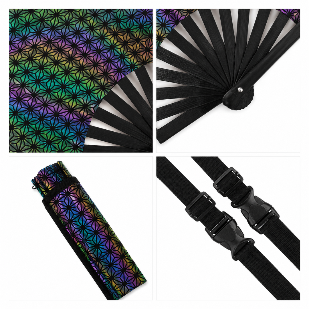 Großer Fächer 64cm Reflective Pattern mit Tasche