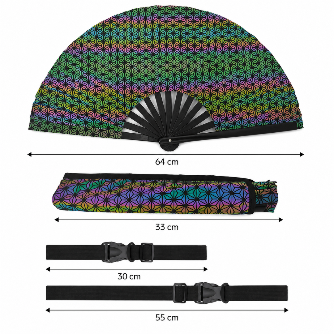 Großer Fächer 64cm Reflective Pattern mit Tasche