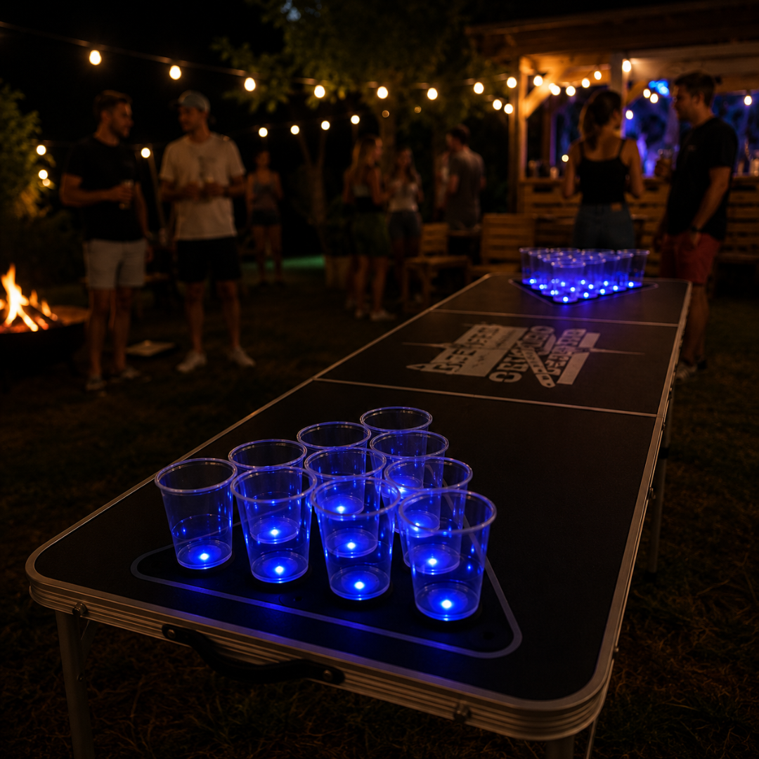 HUB Beer Pong Beleuchtung Set – 22 Becher, 7 Farben & 5 Spielmodi