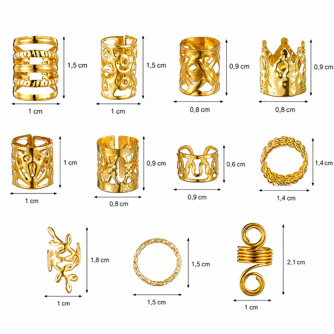 Haarringe Glam 280 teilig Gold