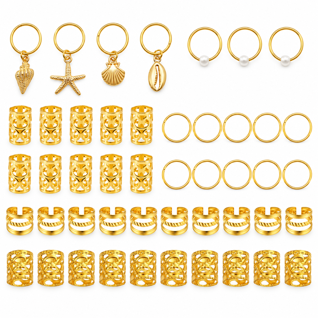 Haarringe Set Ozean Gold