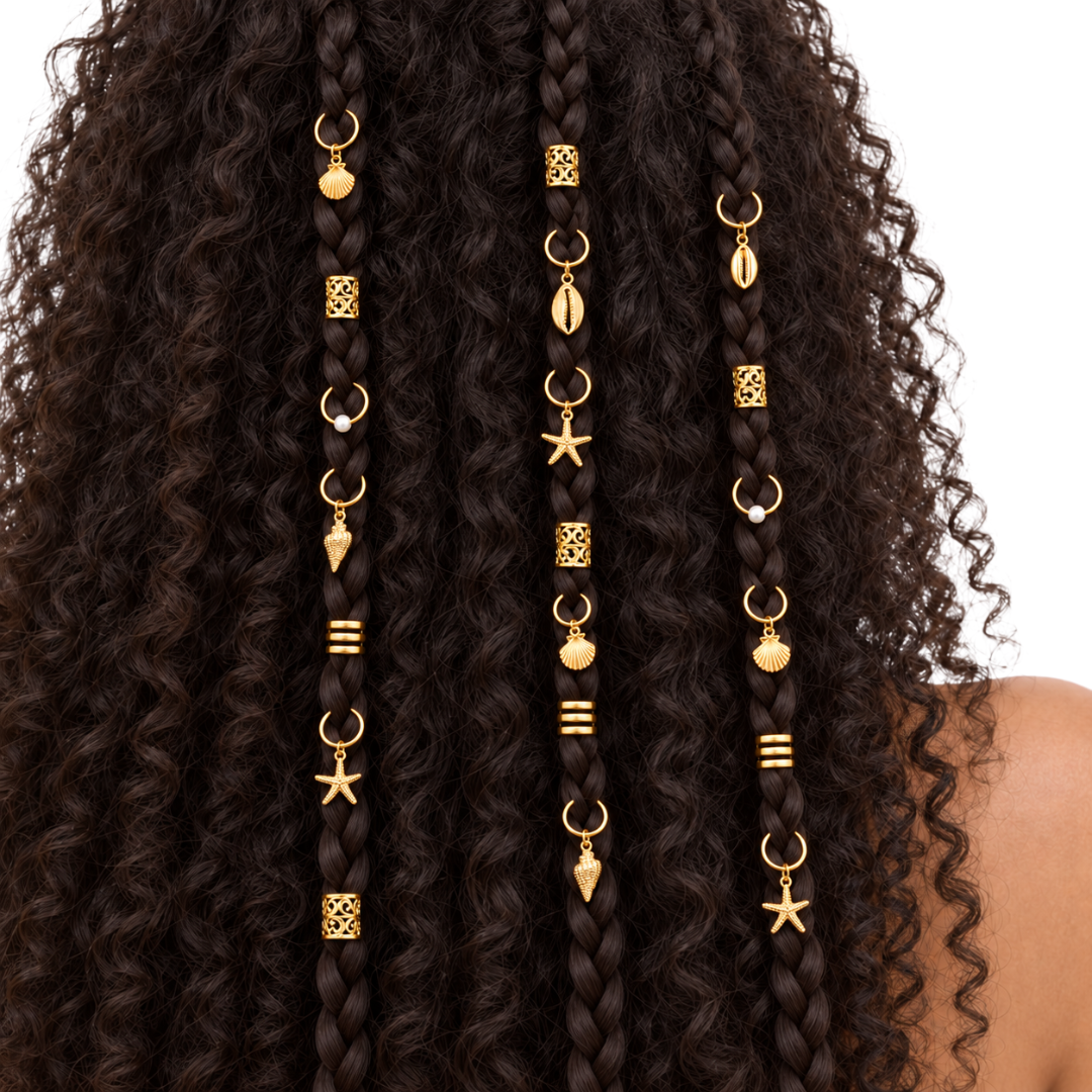 Haarringe Set Ozean Gold