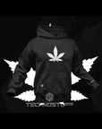 Hemp Leaf Premium Hoodie (schwarz) - FestivalStuff