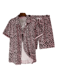 Herren Outfit Leopard Rosa -2 teilig 