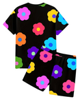 Herren Outfit bunte Blumen 2- teilig
