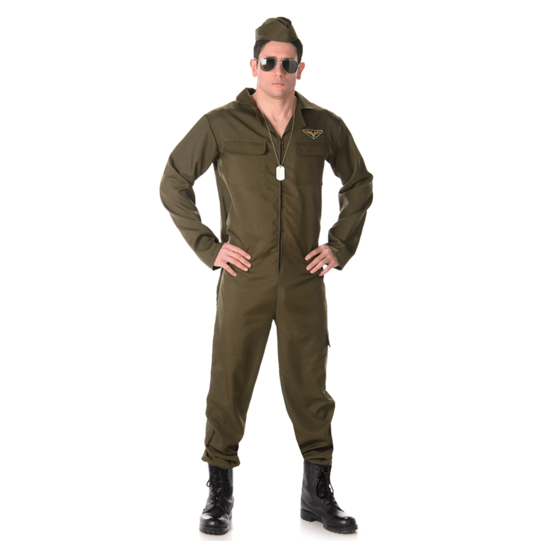 Jet-Pilot Kostüm für Herren grün