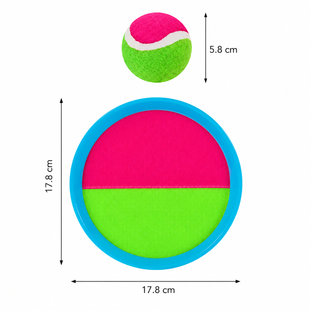 Klettball-Spiel Set mit 2 Fangscheiben & Ball