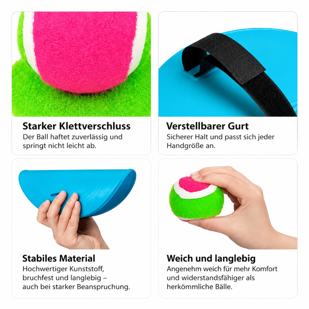 Klettball-Spiel Set mit 2 Fangscheiben & Ball