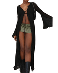 Kimono transparent schwarz - FestivalStuff