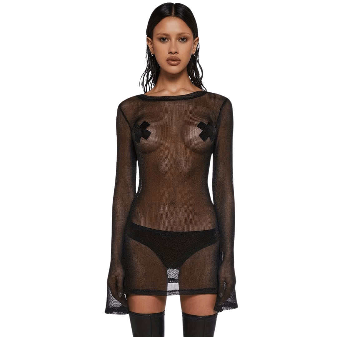 Minikleid Mesh mit Glitzer - FestivalStuff