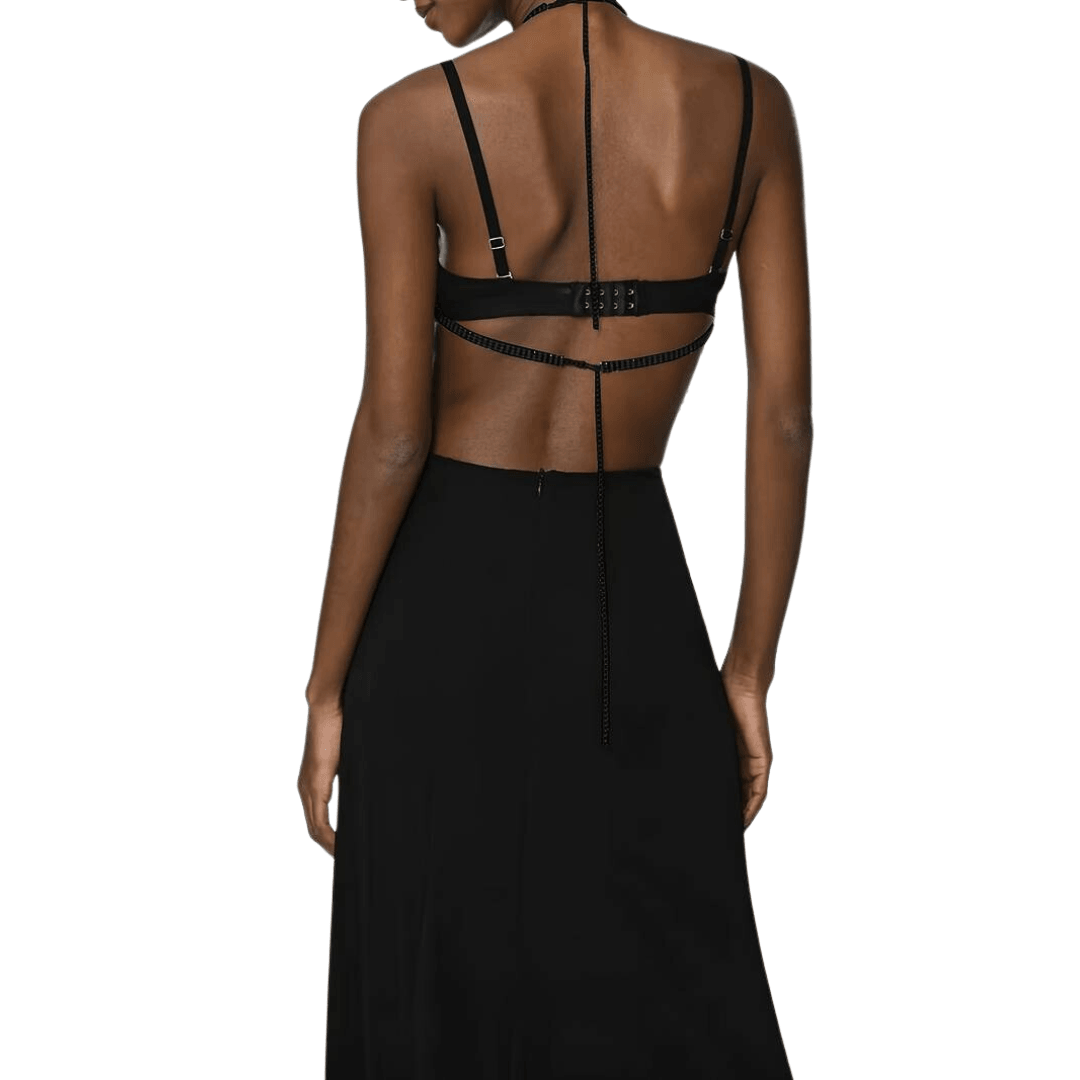 Strassbesetztes Neckholder-Crop- Top - FestivalStuff