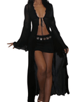 Kimono transparent schwarz - FestivalStuff