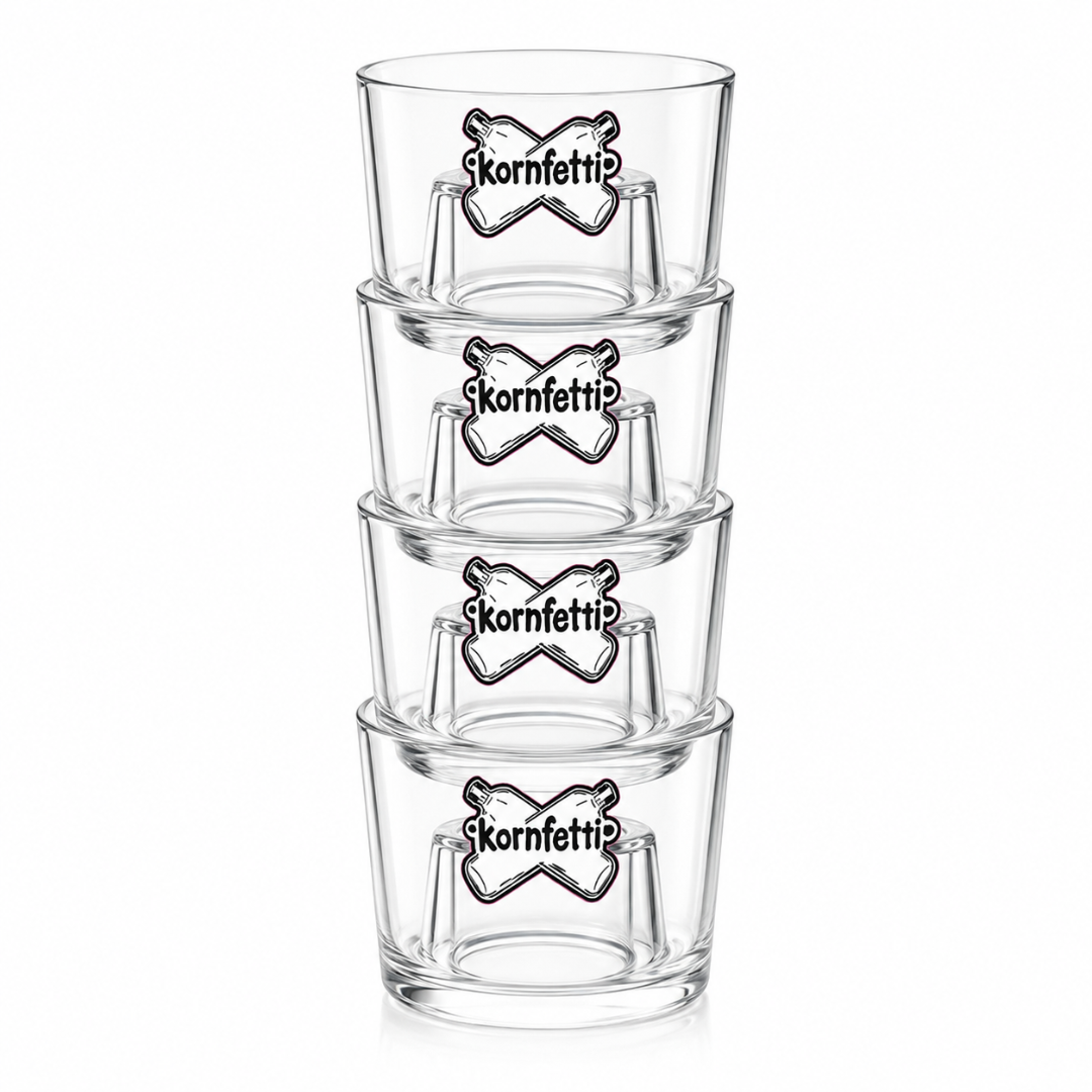 Kornfetti Acryl Bomb Gläser 4er Set