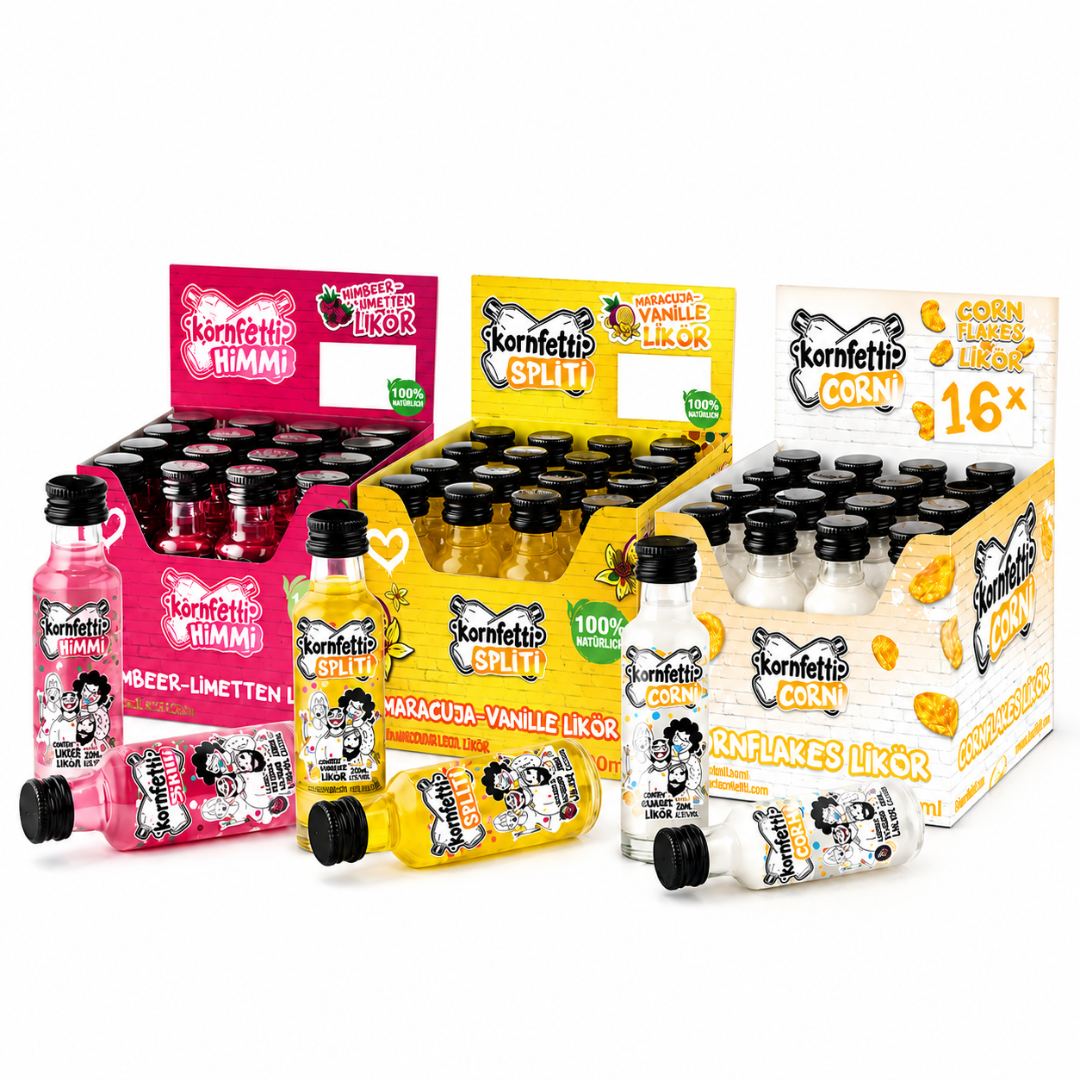 Kornfetti PET Shot Bundle – 48 Minis mit Himmi, Spliti & Corni