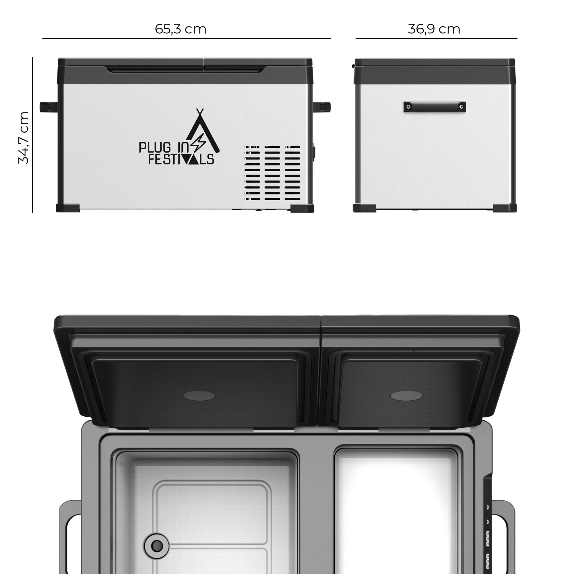Kühlbox-Kompressor IceCube 35 Dual , 12/24/230 V, 35L Akku - FestivalStuff