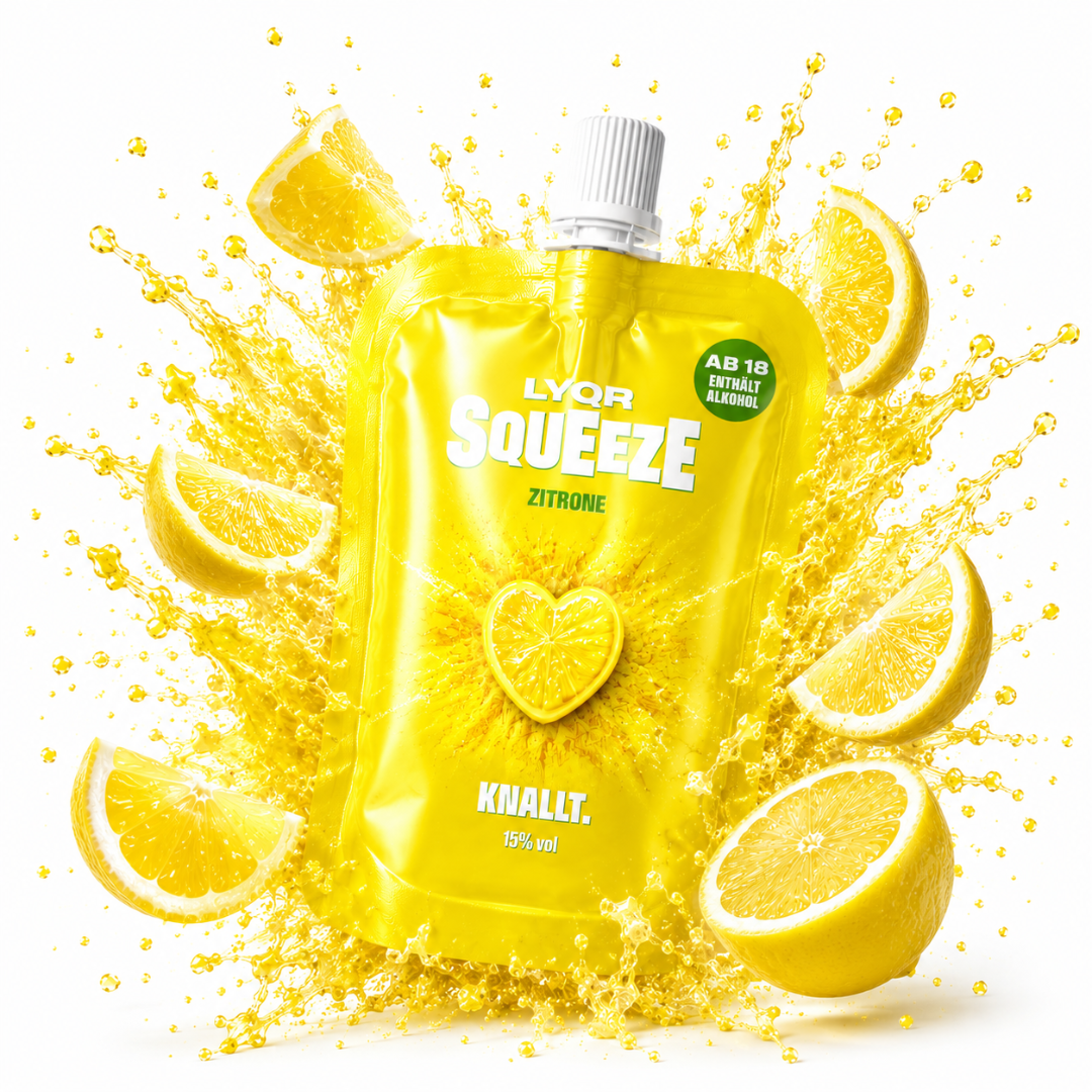 LYQR SQUEEZE Zitrone 30ml – Festival Shot im Quetschbeutel