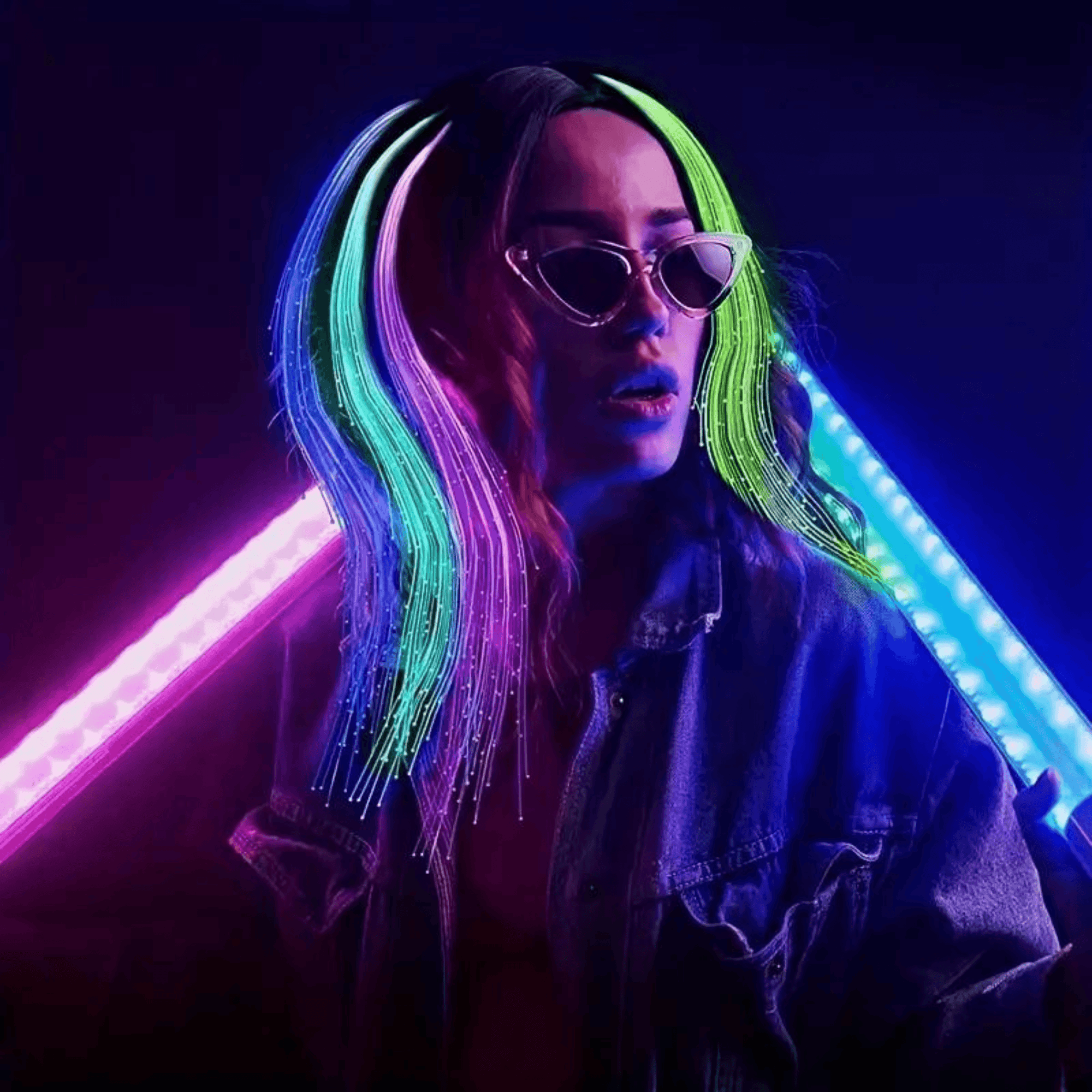 Led Haarsträhnen verschiedene Farben - FestivalStuff