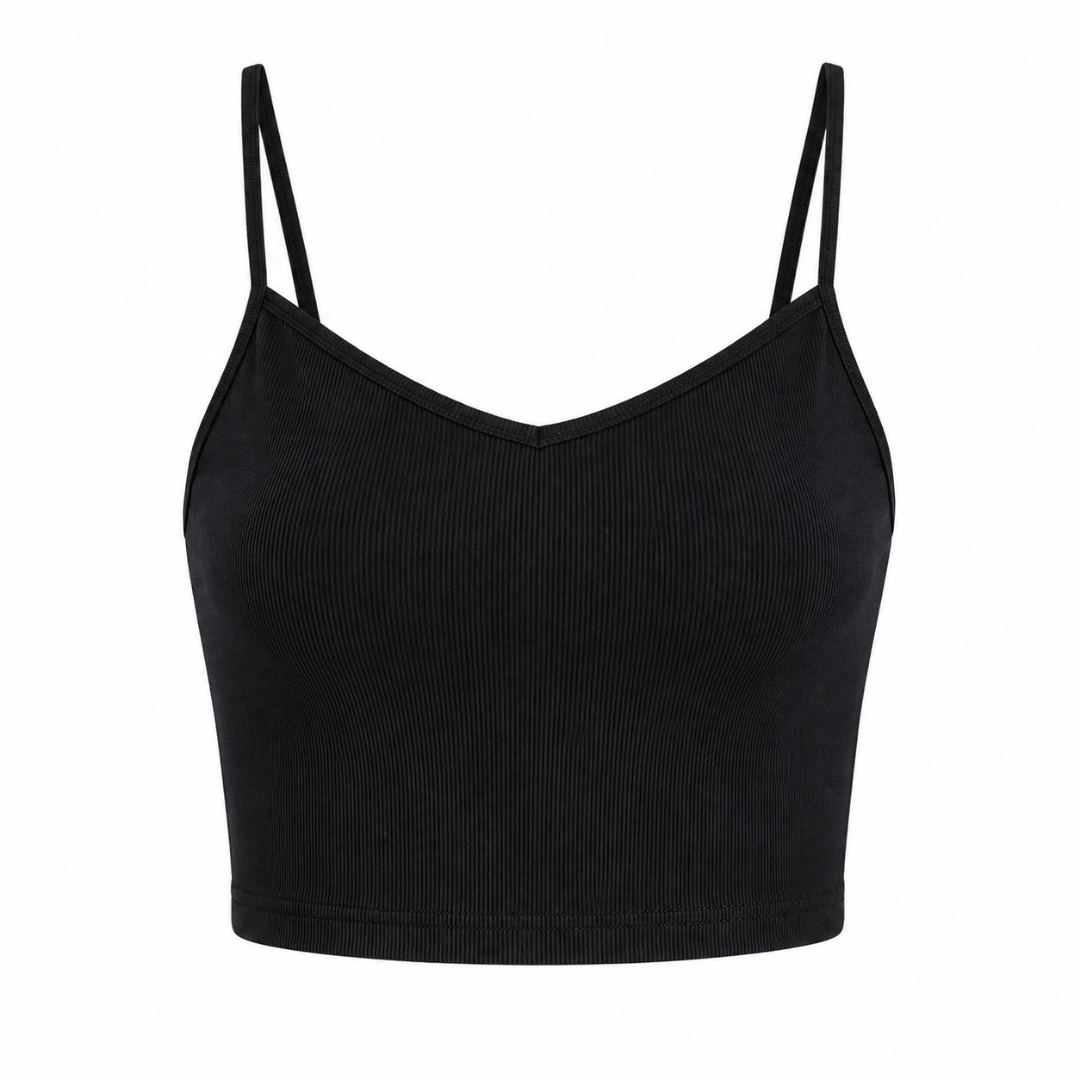Mesh Crop Top Set Schwarz 2-teilig